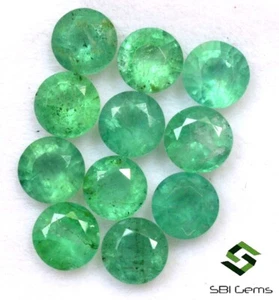 4.50 mm Natural Emerald Round Cut Lot 11 Pcs 3.45 Cts Calibrated Loose Gemstones - Picture 1 of 6