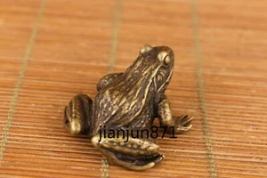 Chinese Old Bronze Hand Casting Frog Statue Figure Table Decoration - Picture 1 of 6