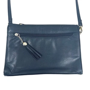 Bolso Bandolera Primera Edición Cuero Genuino Negro Borla Dorado De Colección - Imagen 1 de 7