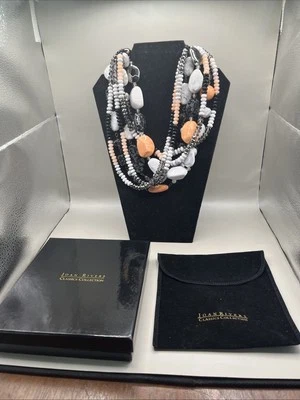 Joan Rivers гематит EP мульти бусы черный и белый кластер ожерелье 18» новый - Изображение 1 из 4