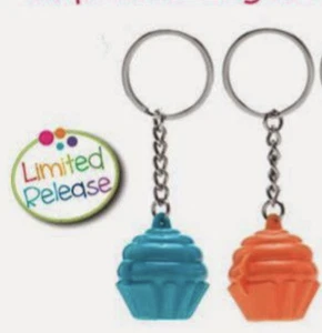 Tupperware Cupcake Keychains Set of 2 Collectible Orange Blue New - Picture 1 of 6
