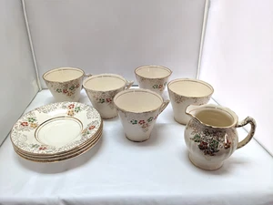 Golden Orion Phoenix China T.F. & S. 10 Piece Tea Set Floral Made in England - Picture 1 of 10