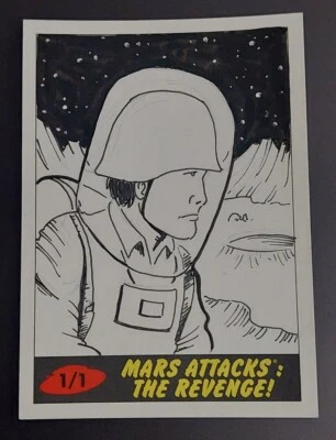 2017 Topps Mars Attacks: The Revenge Sketch Art Card by Pablo Diaz 1/1 - Image 1 of 2