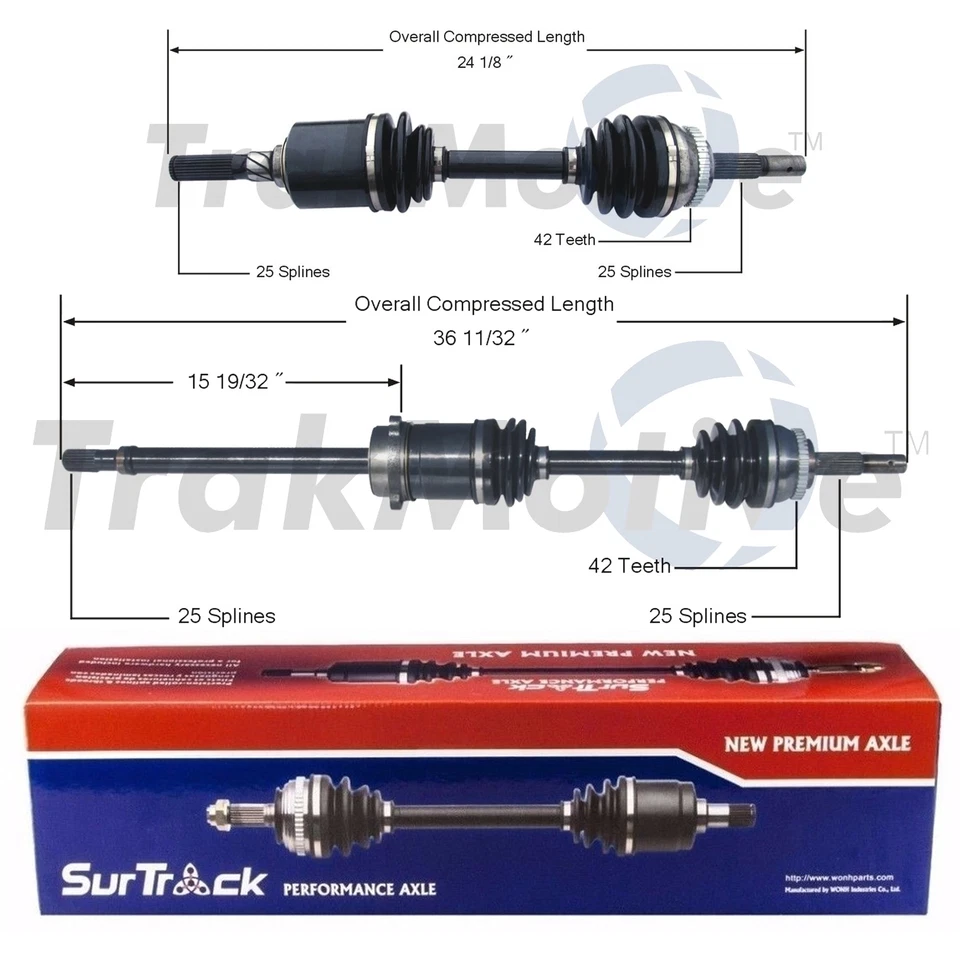 Juego de 2 ejes delanteros SurTrack CV para Nissan NX Sentra 2.0 tracción delantera manual Foto 1 de 1