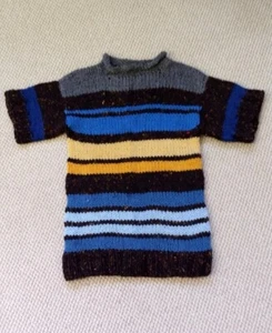 Lovely vintage handmade knitted sweater with short sleeves, size S, unisex - Picture 1 of 5