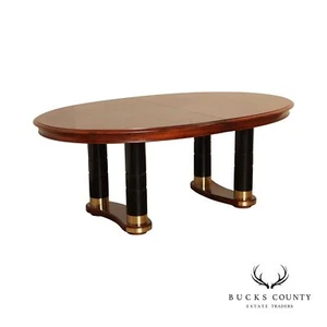 Stanley Empire Style Extendable Oval Cherry Dining Table - Picture 1 of 12