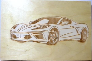 C  8 Corvette Plaque Wood Engraved Plaque,Wall Art,Car Art,Wall Hanging,Display - Picture 1 of 2