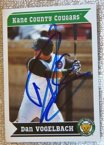 Chicago Cubs Dan Vogelbach Signed 2013 Kane County Cougars Card Auto