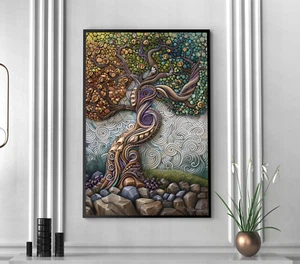 Abstract Tree Wall Art Print Canvas Poster Illustration Home Decor Painting - Picture 1 of 1