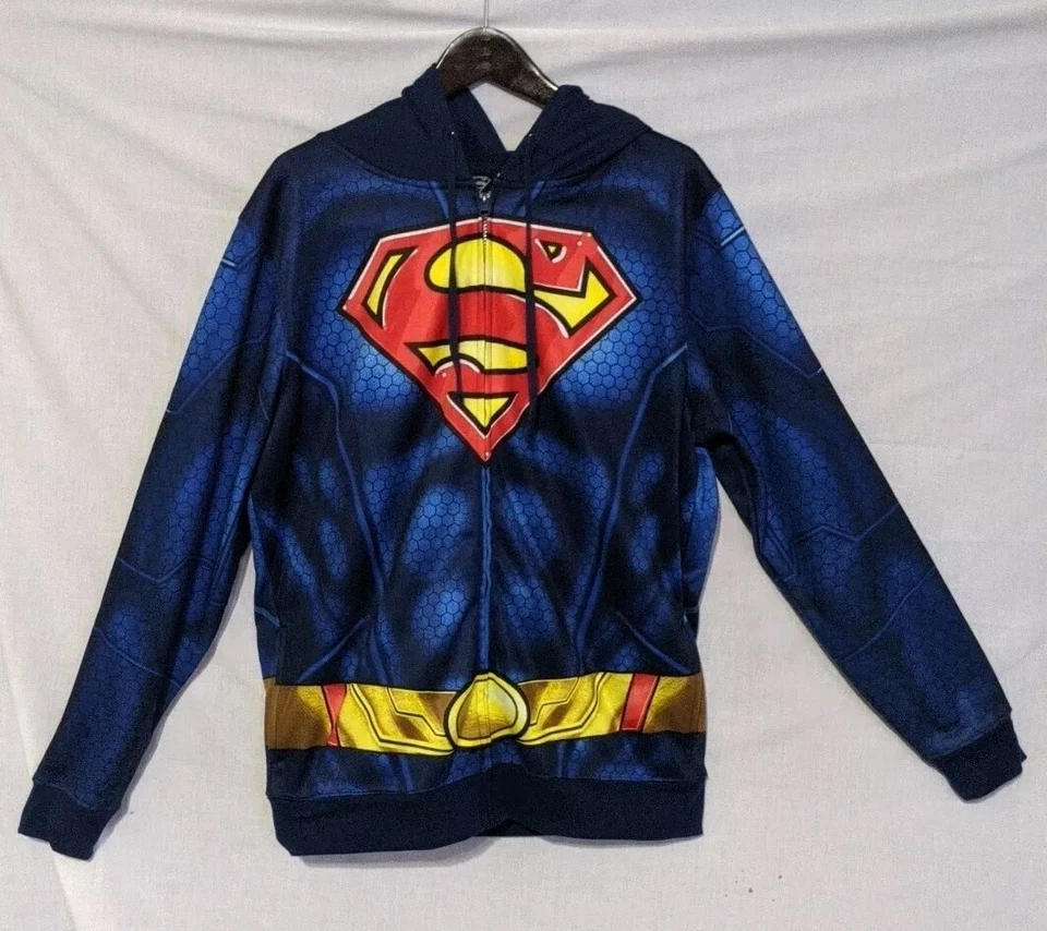 Chaqueta Superman L Azul Cremallera De Colección DC Comics S15 RN#115665 Nueva Sin Etiquetas Foto 1 de 4