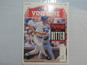 Vine Line Chicago Cubs Baseball Newspaper 1991 September Mark Grace A4