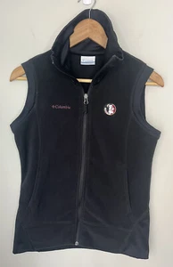 Florida State Seminoles Columbia Full Zip Fleece Vest  Women's M Black Old Logo - Picture 1 of 3