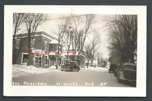 St. Saint-Jovite rppc Rue Principale Stores Cars QC Quebec Canada 1951 - Picture 1 of 1