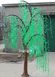 Arbre de Noël vert DEL 7 pieds avec simulation tronc naturel saule lumière