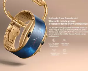 Reloj inteligente dorado ZTE Nubia Alpha flexible 4 pulgadas LTE WIFI GPS 1 GB RAM 8 GB ROM 5 mp - Imagen 1 de 16