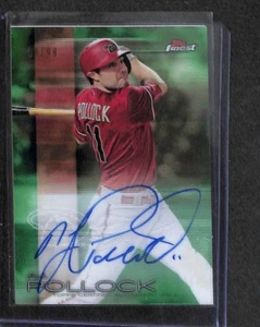 2016 Topps Finest Green Refractor Autograph #FA-AP A.J. Pollock No 98 of 99 - Picture 1 of 2
