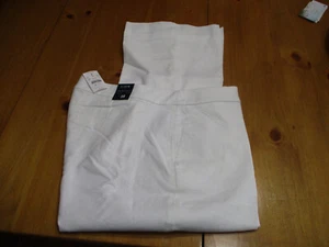 New W/Tags Women J. Crew Linen-Blend Kelsey Flare Pant White Crop Ankle ,Sz 16 - Picture 1 of 14