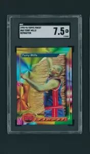 1993-94 Topps Finest Terry Mills REFRACTOR #60 SGC 7.5 NM+ - Picture 1 of 2