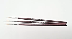 3 Extra Fine Synthetic Sable Paint Brushes Model Making Craft Sizes 0, 00, 000 - Picture 1 of 4