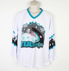 San Jose Sharks  Jersey Shirt Mens Medium White SGA Teal Together  - Picture 1 of 9