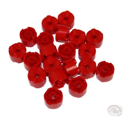 LEGO Classic - 20 x Round Brick w/ Axle Hole - 2x2 - Red - New - 3941 - Image 1 of 4