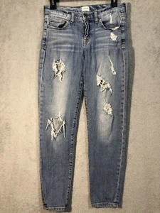 Sneak Peek Jeans Womens Size 3 Blue Denim Light Wash Distressed Low Rise - Picture 1 of 7