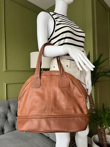 John Lewis Shoulder Bag Brown Leather Large Handbag - Picture 1 of 13