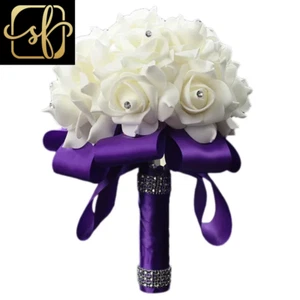 Wedding Fake Flowers Bridal Bouquets Bridesmaid Rose Centerpiece Bride Hydrangea - Picture 1 of 28