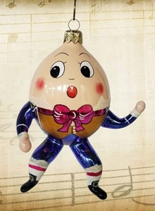 Radko OFF THE WALL Humpty Dumpty Ornament Italy Glass 6" Vintage - Picture 1 of 8
