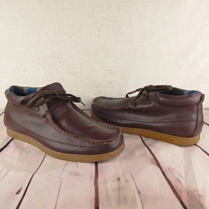 DEAKINS-HAGRID Mens Size 11 Flat Dark Brown Lace-Up Shoes Cushioned Ankle VGC - Picture 1 of 17