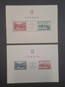 German Occupation SERBIA 1941 Smederevo ** MNH 2x Block Perforated+Imperforated - Picture 1 of 16
