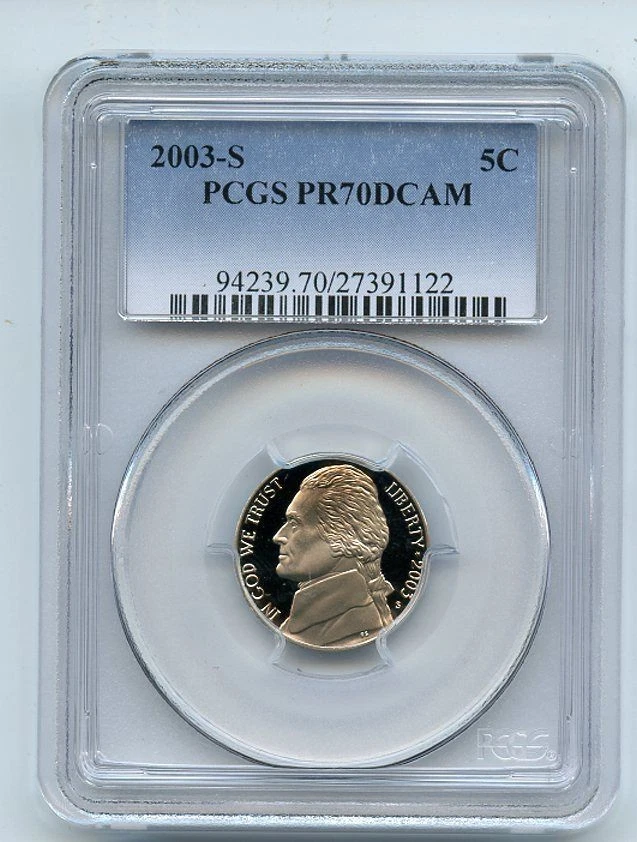 2003 S 5C Jefferson Nickel PCGS PR70DCAM - Image 1 of 1