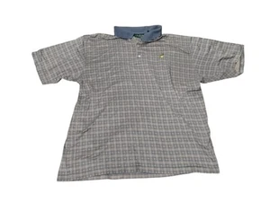 Amen Corner The Masters Plaid Polo Shirt Men's XXL Short Sleeve Gray Blue - Picture 1 of 7