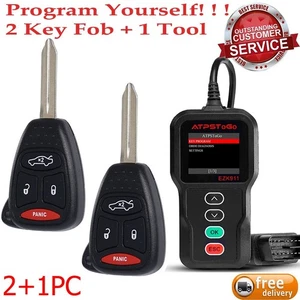 2 For 2005 2006 2007 Jeep Grand Cherokee Keyless Entry Key Remote Fob+1 Kit Tool - Picture 1 of 9