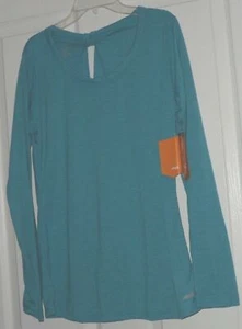 *AVIA KNIT TOP SHIRT GR PS REAL TEAL HEATHER FEUCHTIGKEITSABLEITEND LEICHT NEU MIT ETIKETT - Bild 1 von 2