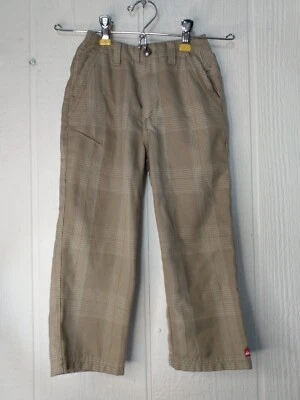 Quicksilver Toddler Boys Size 3T Tan Plaid Pants Elastic Waist - Image 1 of 4