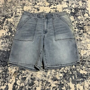 Time and True Jean Shorts Women Sz 12 High Rise Slash Pockets Vintage - Picture 1 of 9