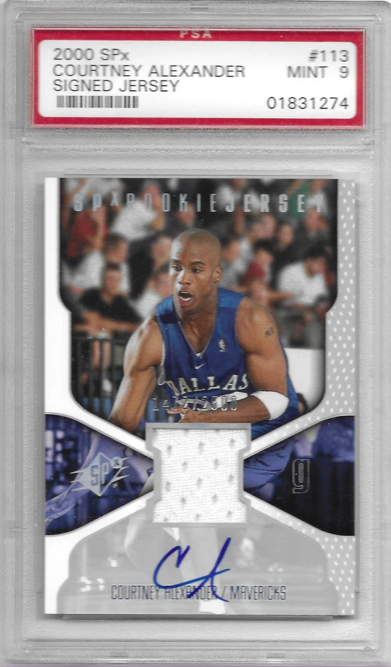 PSA 9 COMO NUEVO 2000-01 SPX CAMISETA COURTNEY ALEXANDER AUTO RC/2500 #113 SET BREAK Foto 1 de 1