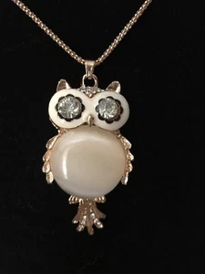 Golden Owl w/Small, Large Gemstones And Large Opal Great 4 TEACHER APPRECIATION - Picture 1 of 6