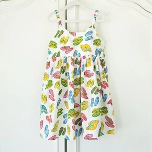 Pacific Legend Bright Color Flip Flops Sleeveless Cotton Dress Girls 7 8 USA - Picture 1 of 3