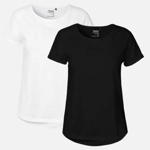Doppelpack Ladies Roll Up Sleeve T-Shirt - Weiß Schwarz Gr. XL Damenoberteil - Bild 1 von 10
