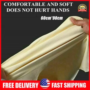 Large Leather Car Cleaning Cloth Washing Absorbent Drying Towel  Natural Chamois - Picture 1 of 9