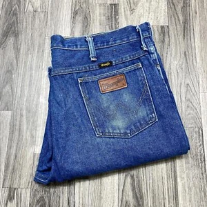 WRANGLER Boot Cut High Rise Dark Wash Blue Denim Jeans Men's Size W 38 L 32 - Picture 1 of 11