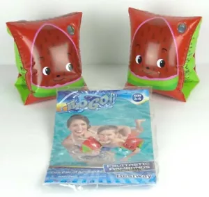 2 Sets Kids Water Arm Float Learn To Swim Beach Pool Bands Inflatable Strawberry - Picture 1 of 5