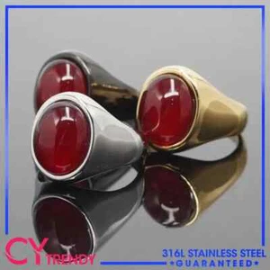 Multi Color Stone Vintage Stainless Steel Fashion Trendy Rings Size 7-12 - Picture 1 of 41