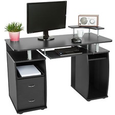 Bureau informatique table de L'ordinateur travail Mobilier Meubles PC Noir