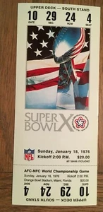 RÉPLICA DE BOLETO DE NFL SUPER BOWL X PITTSBURGH STEELERS 1976 BRADSHAW VAQUEROS - Imagen 1 de 2