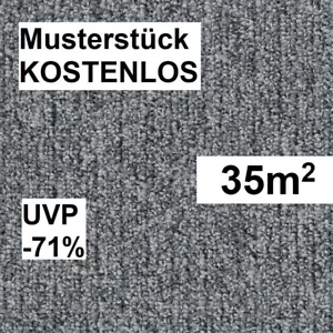 Teppichfliesen GRAU B1 50x50 Schlinge 6,5mm 4,50€/Fliese 35m2 UVP 55€/m2 -71% - Bild 1 von 7