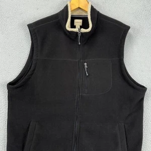 G.H. Bass Co. Fleece Full Zip Vest Adult XL Black Sleeveless Pockets Mens NEW - Picture 1 of 8