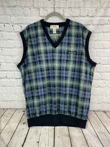 VTG IZOD Golf Men's Large Tartan Plaid Pullover Windbreaker EUC - Picture 1 of 6